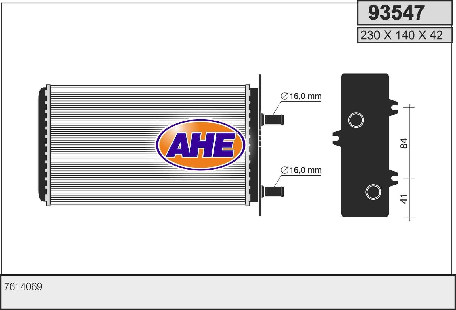 AHE Heater matrix Article number: 93547 cheaply