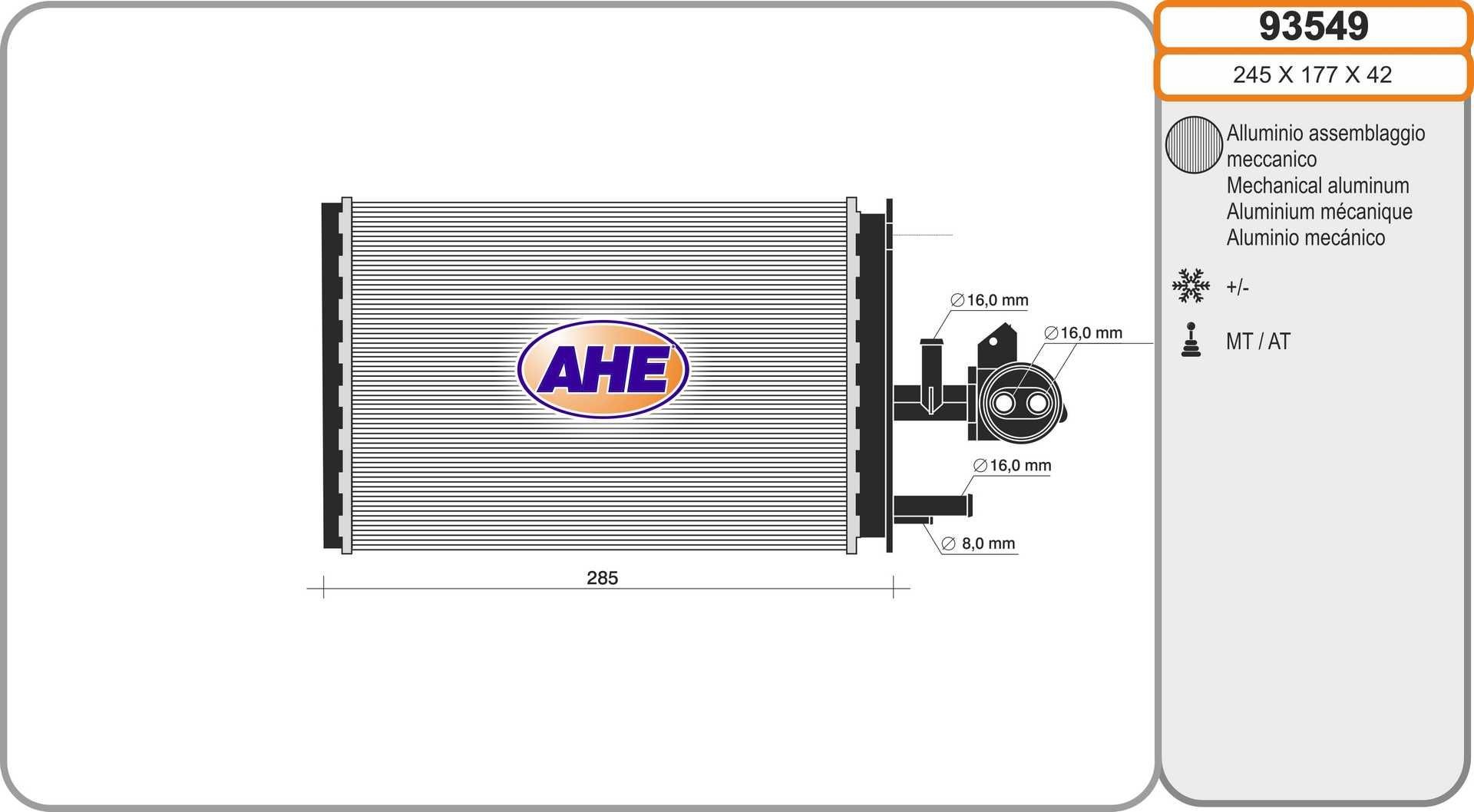 AHE Heater matrix Article number: 93549 cheaply