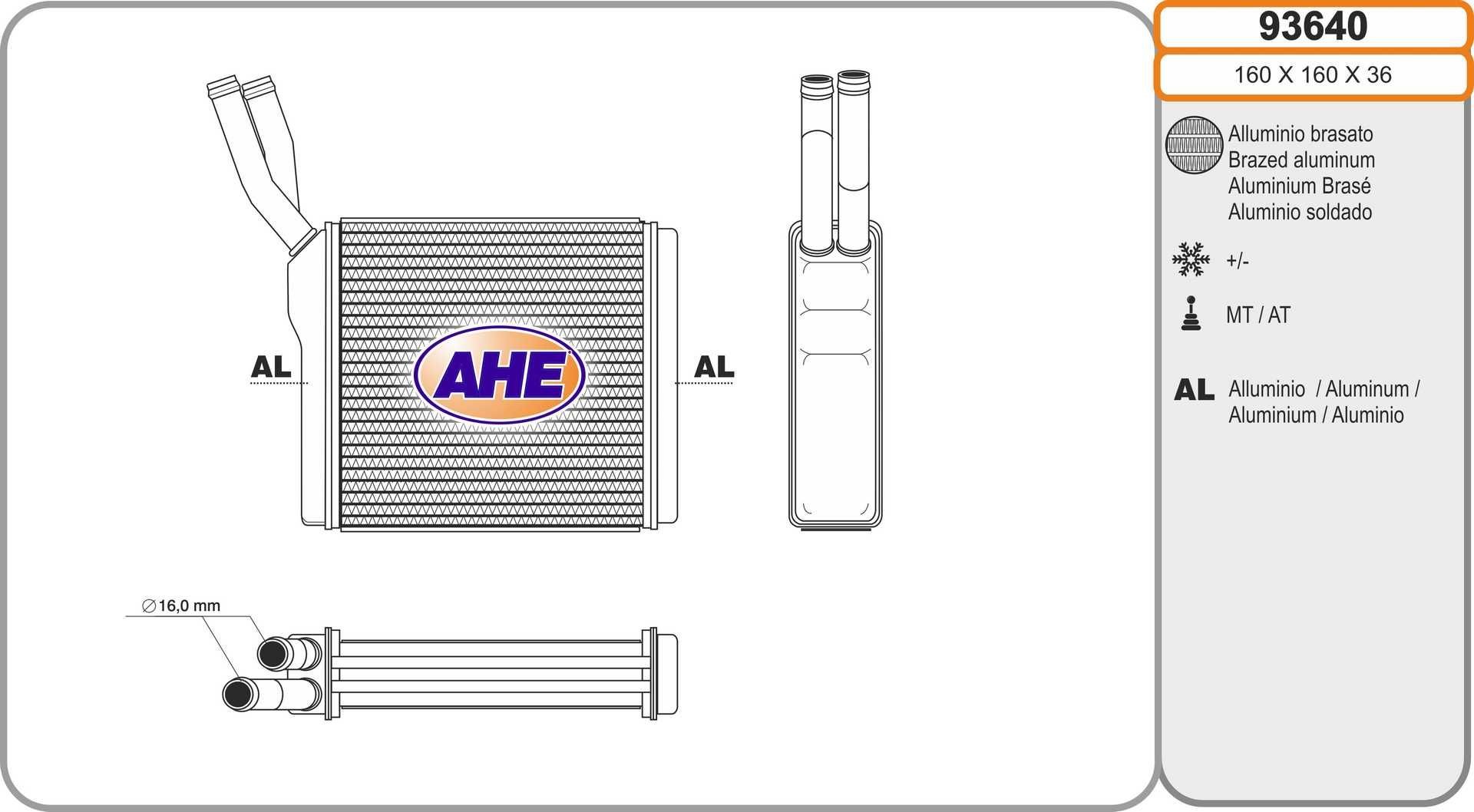 AHE Heater matrix Article number: 93640 cheaply