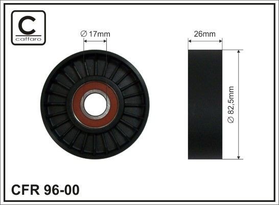 CAFFARO Deflection / Guide Pulley, v-ribbed belt Article number: 96-00 cheaply