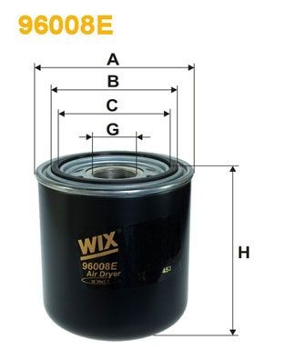 WIX FILTERS Lufttørrer, trykluftsystem Varenummer: 96008E billige