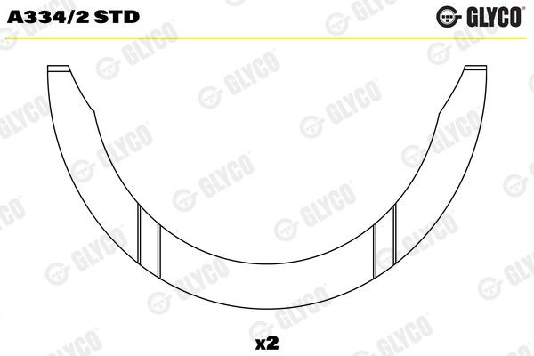 GLYCO A334/2 STD Ροδέλα - αποστάτης, στροφαλ. άξονας LANCER 1.6 4WD 114 PS Βενζίνη 1994