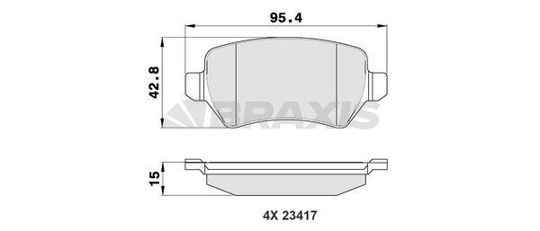 BRAXIS Brake pad set Article number: AA0015 cheaply