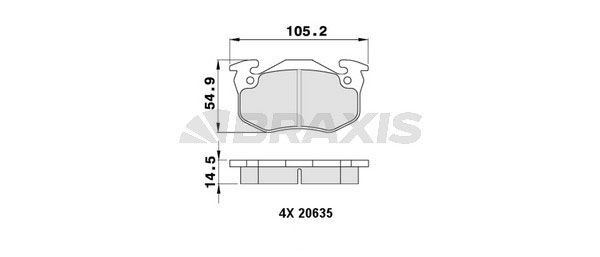 BRAXIS Brake pad set Article number: AA0037 cheaply