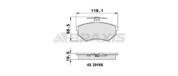 BRAXIS Brake pad set Article number: AA0040 cheaply