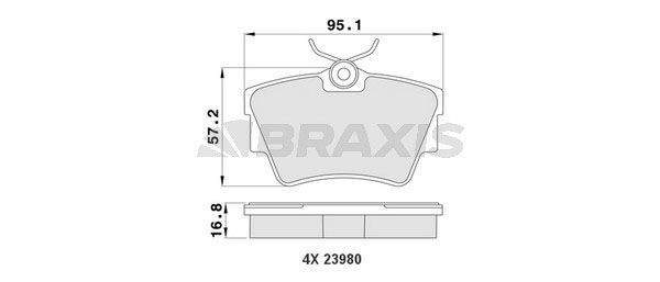 BRAXIS Brake pad set Article number: AA0070 cheaply
