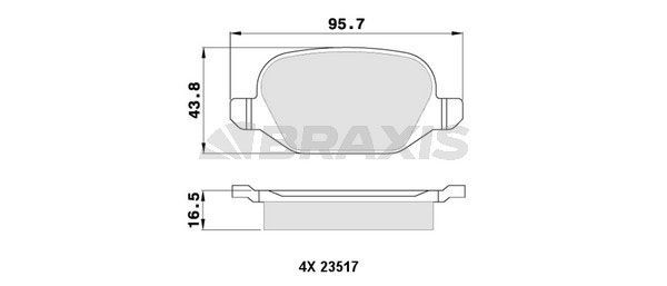 BRAXIS Brake pad set Article number: AA0103 cheaply
