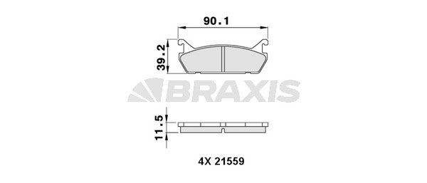 BRAXIS Brake pad set Article number: AA0296 cheaply