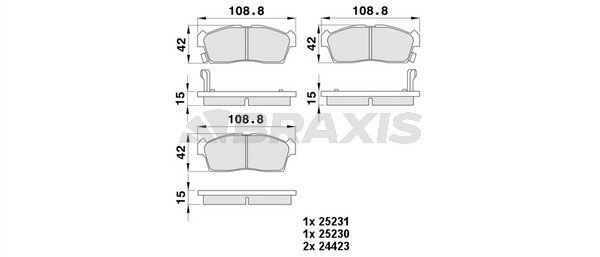 BRAXIS Brake pad set Article number: AA0395 cheaply