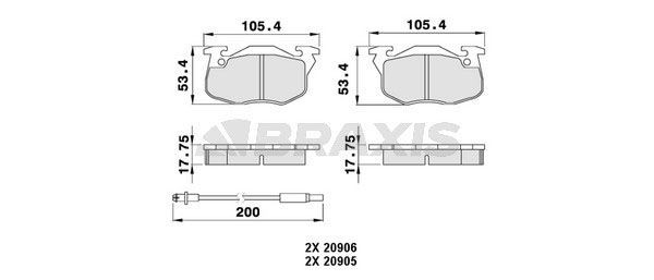 BRAXIS Brake pad set Article number: AB0011 cheaply