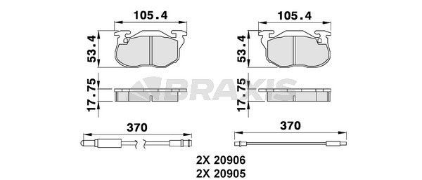 BRAXIS Brake pad set Article number: AB0039 cheaply