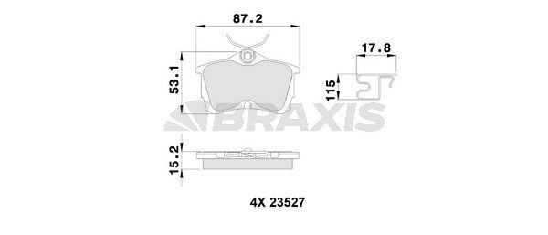 BRAXIS Brake pad set Article number: AB0231 cheaply