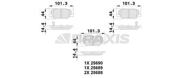 BRAXIS Brake pad set Article number: AB0240 cheaply