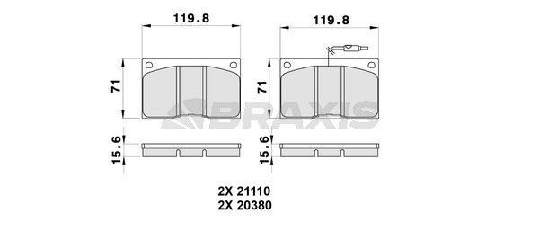 BRAXIS Brake pad set Article number: AB0332 cheaply