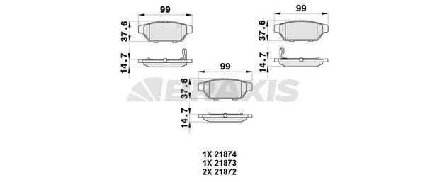 BRAXIS Brake pad set Article number: AB0414 cheaply