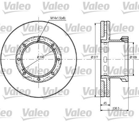 VALEO Brake disc Article number: 187096 cheaply
