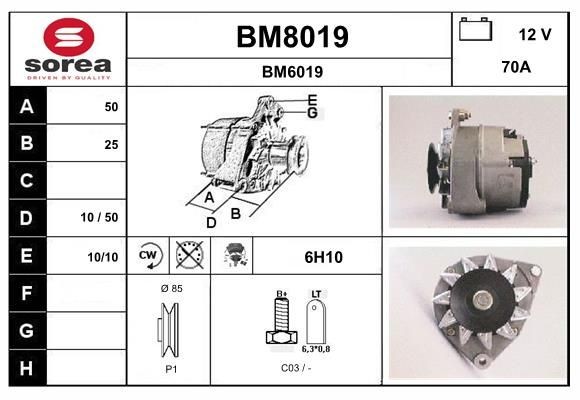 SNRA Alternator Article number: BM8019 cheaply