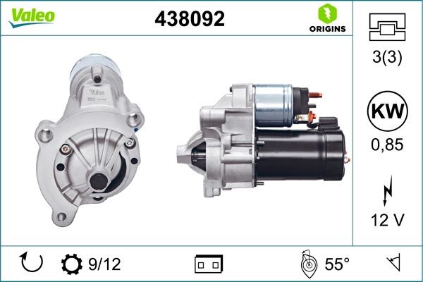 VALEO Starter motor Article number: 438092 cheaply