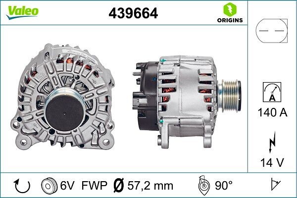 VALEO Generator Varenummer: 439664 billige