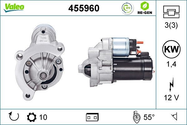 VALEO Starter motor Article number: 455960 cheaply