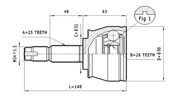 STATIM Joint kit, drive shaft Article number: C.148 cheaply