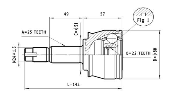 STATIM Joint kit, drive shaft Article number: C.155 cheaply