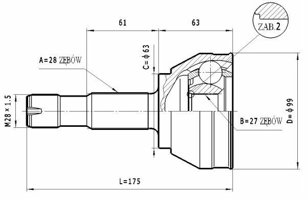 STATIM Joint kit, drive shaft Article number: C.163 cheaply