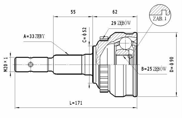 STATIM Joint kit, drive shaft Article number: C.224 cheaply