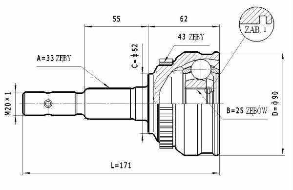 STATIM Joint kit, drive shaft Article number: C.245 cheaply