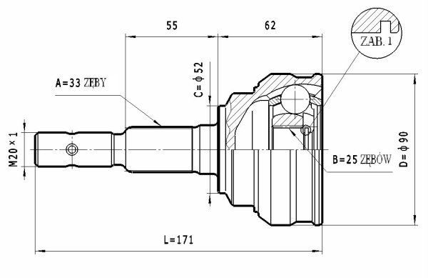 STATIM Joint kit, drive shaft Article number: C.252 cheaply