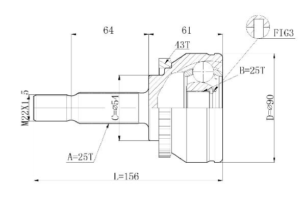 STATIM Joint kit, drive shaft Article number: C.389 cheaply