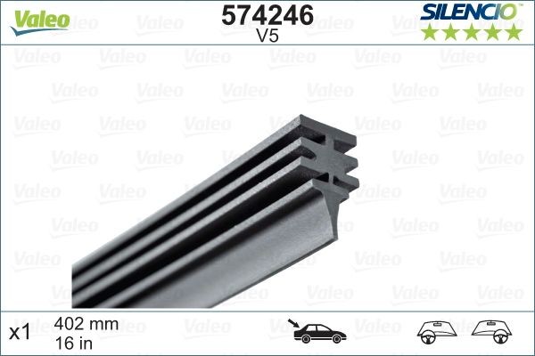 VALEO 574246 Viskergummi STILO 1.9 JTD 140 HK Diesel 2010