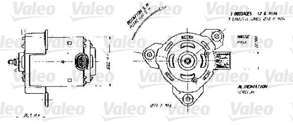 VALEO 698356 Elektromotor, kølerventilator CLIO 1.4 (B/CB0C, B/CB0S) 75 HK Benzin 2016