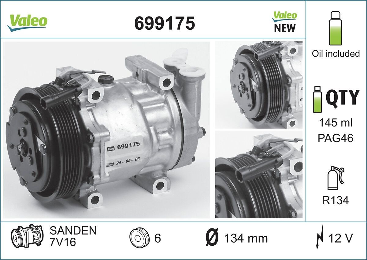 VALEO Air conditioning compressor NEW ORIGINAL PART Article number: 699175 cheaply