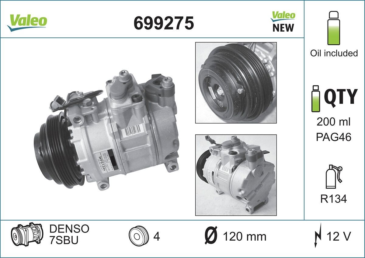 VALEO Air conditioning compressor NEW ORIGINAL PART Article number: 699275 cheaply