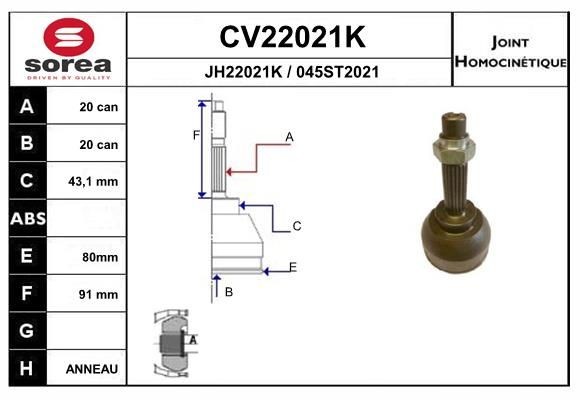 EAI Joint kit, drive shaft Article number: CV22021K cheaply