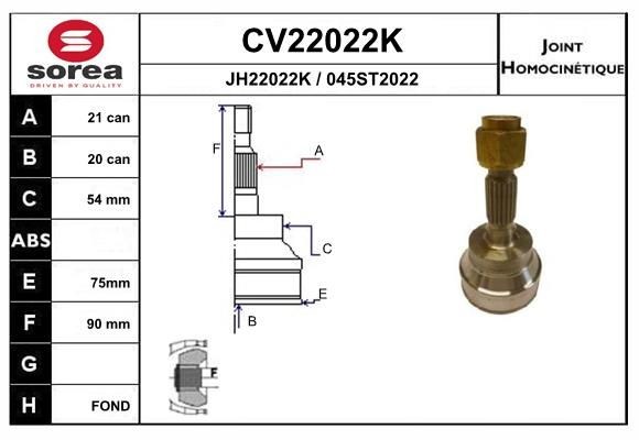 EAI Joint kit, drive shaft Article number: CV22022K cheaply