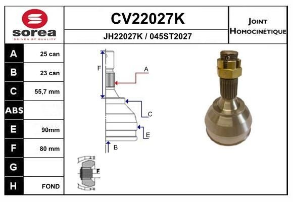 EAI Joint kit, drive shaft Article number: CV22027K cheaply