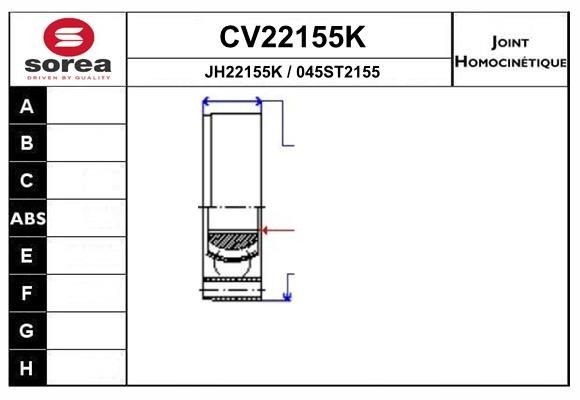 EAI Joint kit, drive shaft Article number: CV22155K cheaply