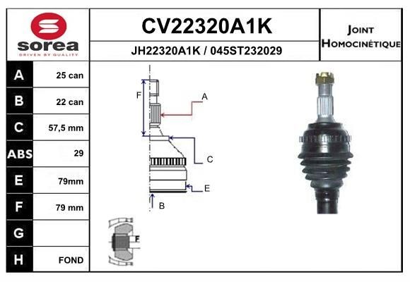 EAI Joint kit, drive shaft Article number: CV22320A1K cheaply