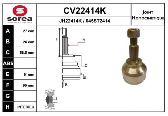 EAI Joint kit, drive shaft Article number: CV22414K cheaply