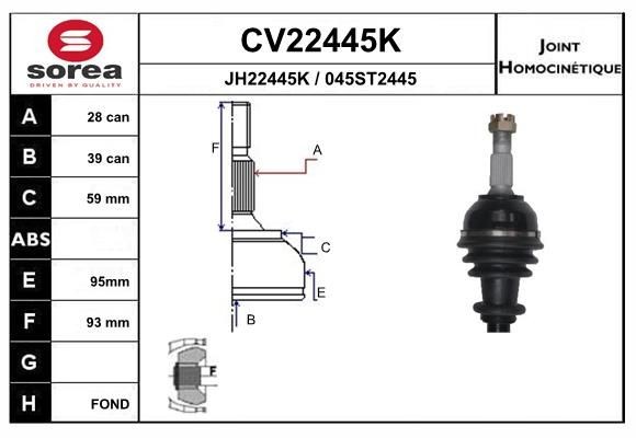 EAI Joint kit, drive shaft Article number: CV22445K cheaply