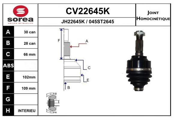 EAI Joint kit, drive shaft Article number: CV22645K cheaply