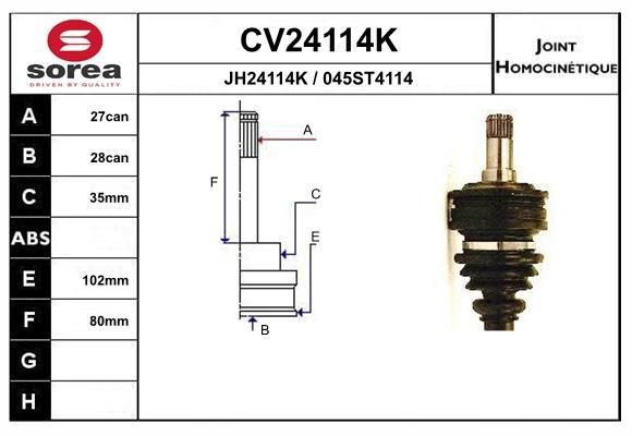 EAI Joint kit, drive shaft Article number: CV24114K cheaply
