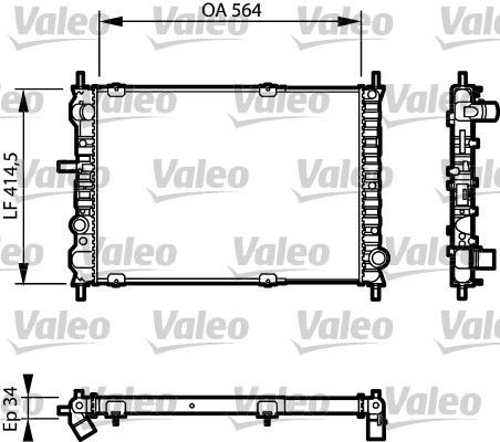 VALEO Radiaator, mootorijahutus Artikli number: 732623 soodsalt