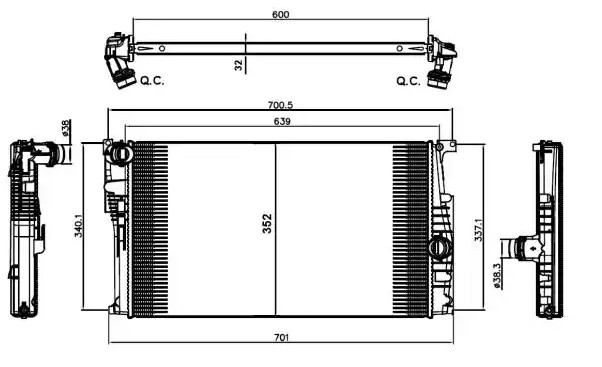 VALEO Engine radiator Article number: 735454 cheaply
