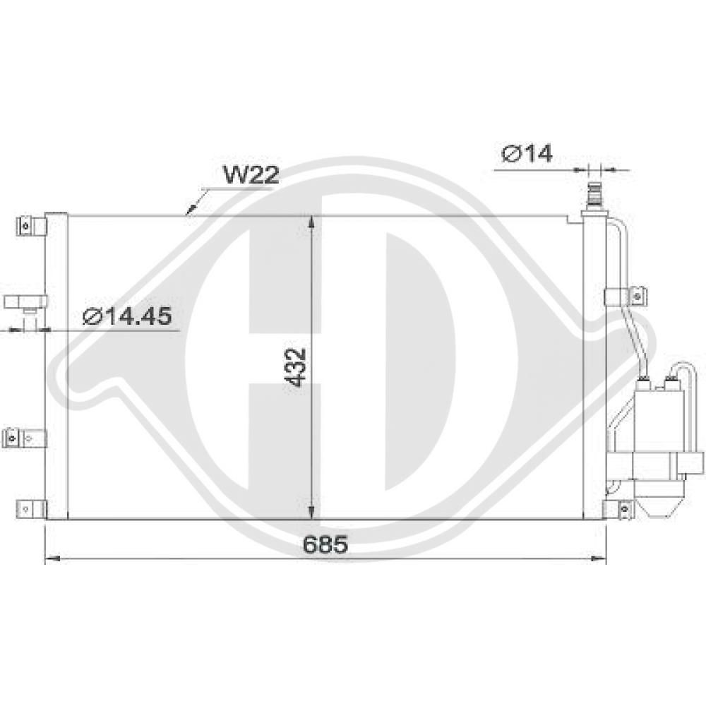 DIEDERICHS Air conditioning condenser Article number: DCC1874 cheaply