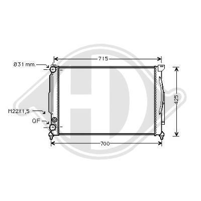 DIEDERICHS Engine radiator Article number: DCM1448 cheaply