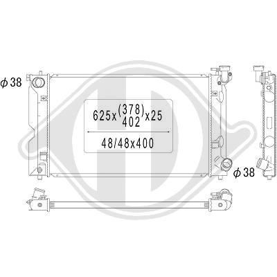 DIEDERICHS Engine radiator Article number: DCM3267 cheaply