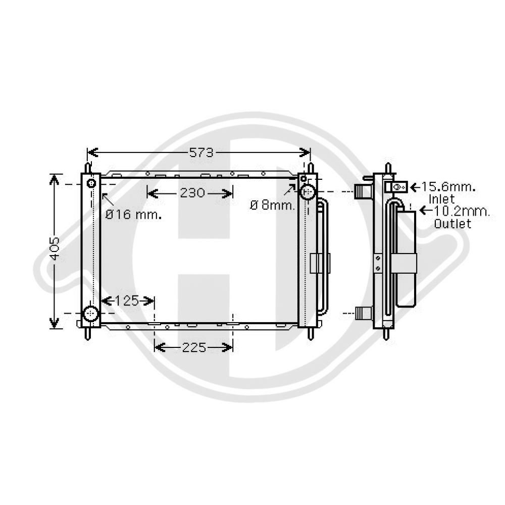 DIEDERICHS DCM3844 Jahutimoodul MODUS 1.5 dCi 106 HP Diisel